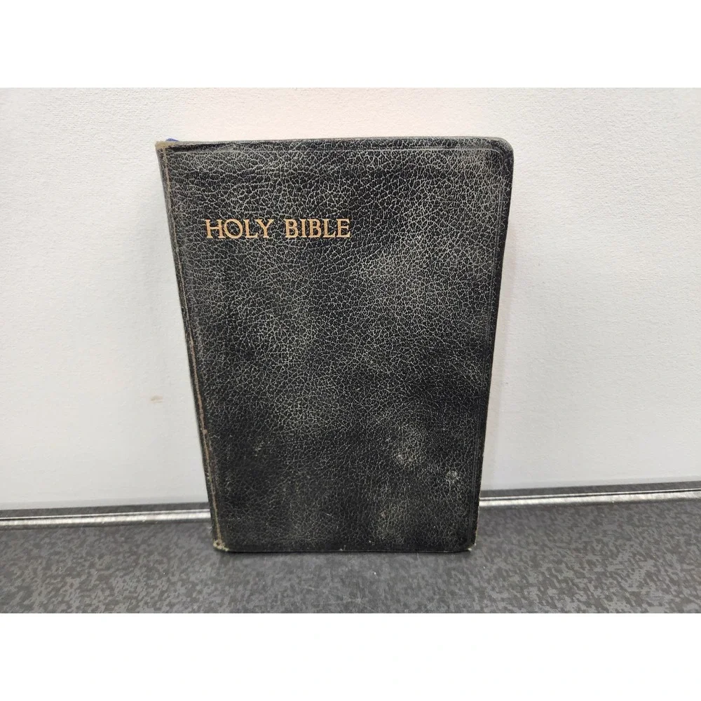 Collins Clear-Type Press Holy Bible King James Version KJV Black Hardcover Vtg